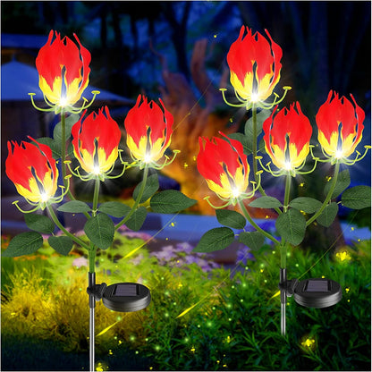 Skørter | Sun Garden Light, Latest Version Garland Lily Sunflower Light Outdoor Solar Stake Decorative Lights for the Garden, Pathway, Patio, Front Yard Outdoor Decoration