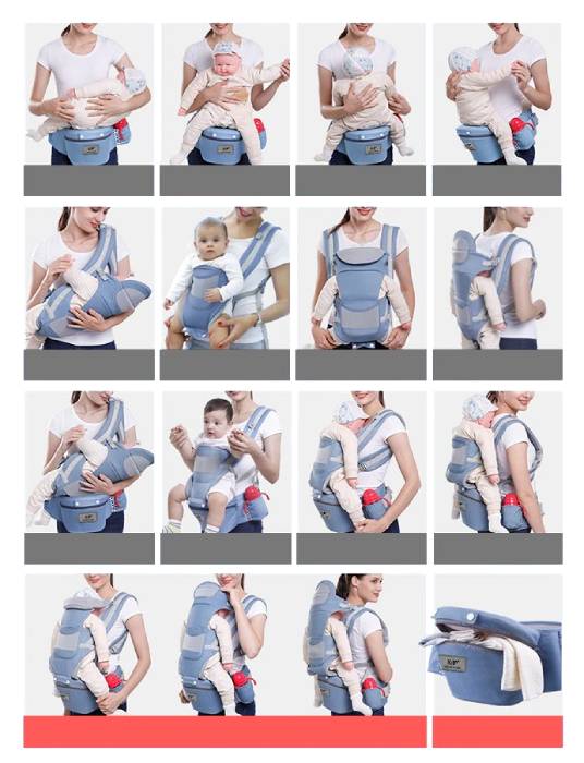 Skorter | 3-in-1 Ergonomic Baby Carrier with Storage Pouch – Soft Cotton Newborn to Toddler Carrier
