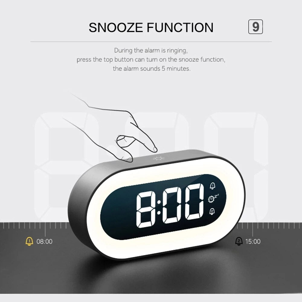 Skorter | Digital Alarm Clock with Nightlight – Lumino