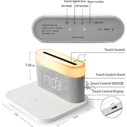 Skorter | Digital alarm clock with wireless charging