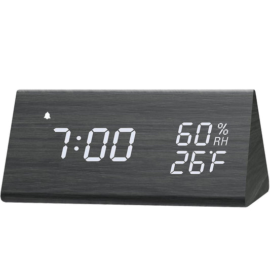 Skorter | Digital alarm clock with wood electronic LED time display