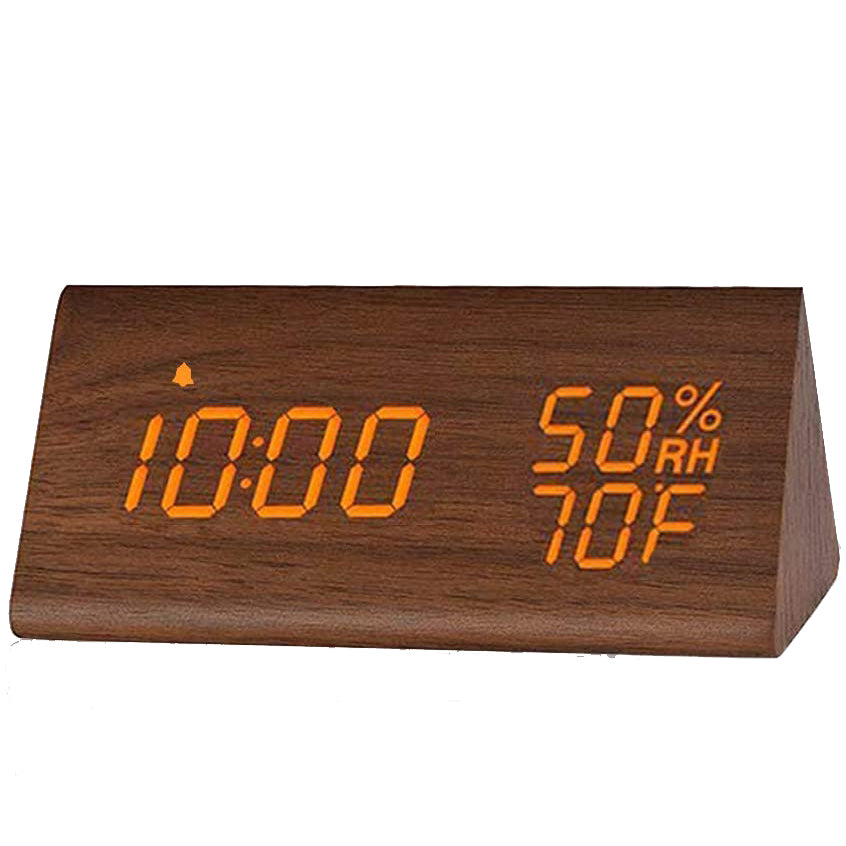 Skorter | Digital alarm clock with wood electronic LED time display