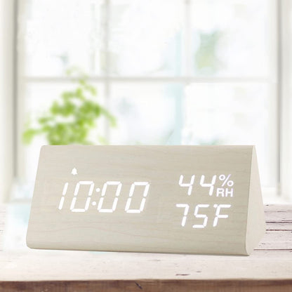 Skorter | Digital alarm clock with wood electronic LED time display