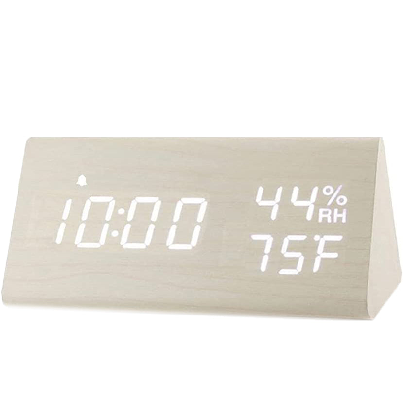 Skorter | Digital alarm clock with wood electronic LED time display
