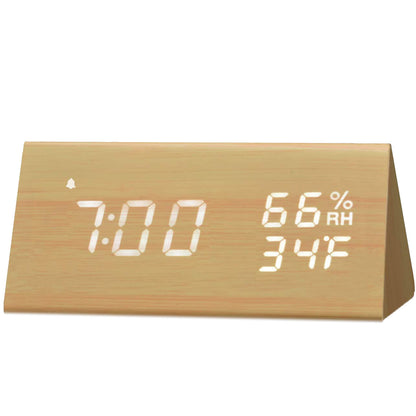 Skorter | Digital alarm clock with wood electronic LED time display