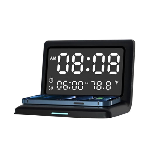 Skorter | Digital Mirror Clock Wireless Charging Alarm Clock