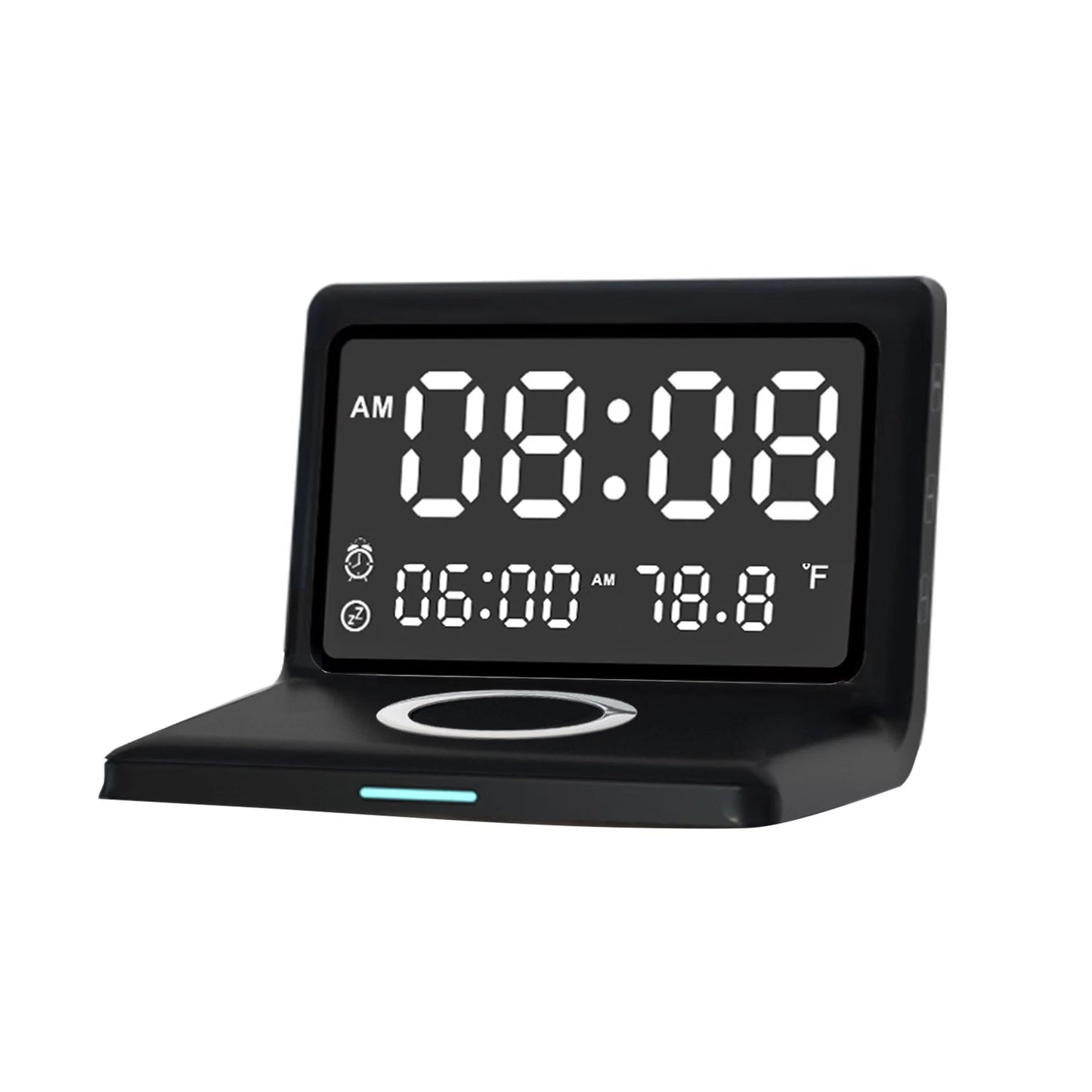 Skorter | Digital Mirror Clock Wireless Charging Alarm Clock