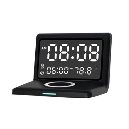 Skorter | Digital Mirror Clock Wireless Charging Alarm Clock