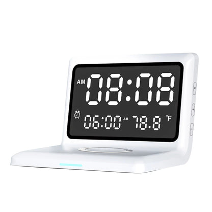 Skorter | Digital Mirror Clock Wireless Charging Alarm Clock