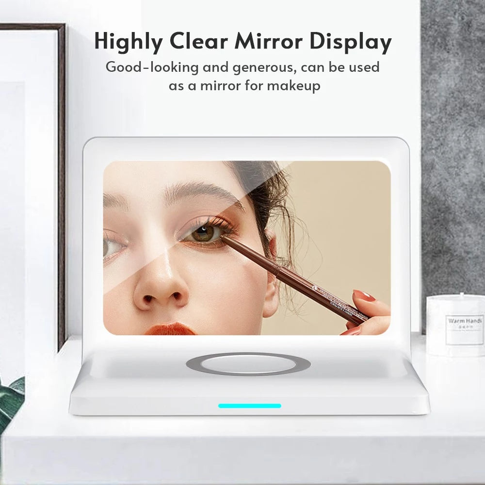 Skorter | Digital Mirror Clock Wireless Charging Alarm Clock
