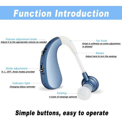Skorter | Digital Rechargeable Hearing Aids Acousticon Amplifier Audiphone Behind Ear Sound
