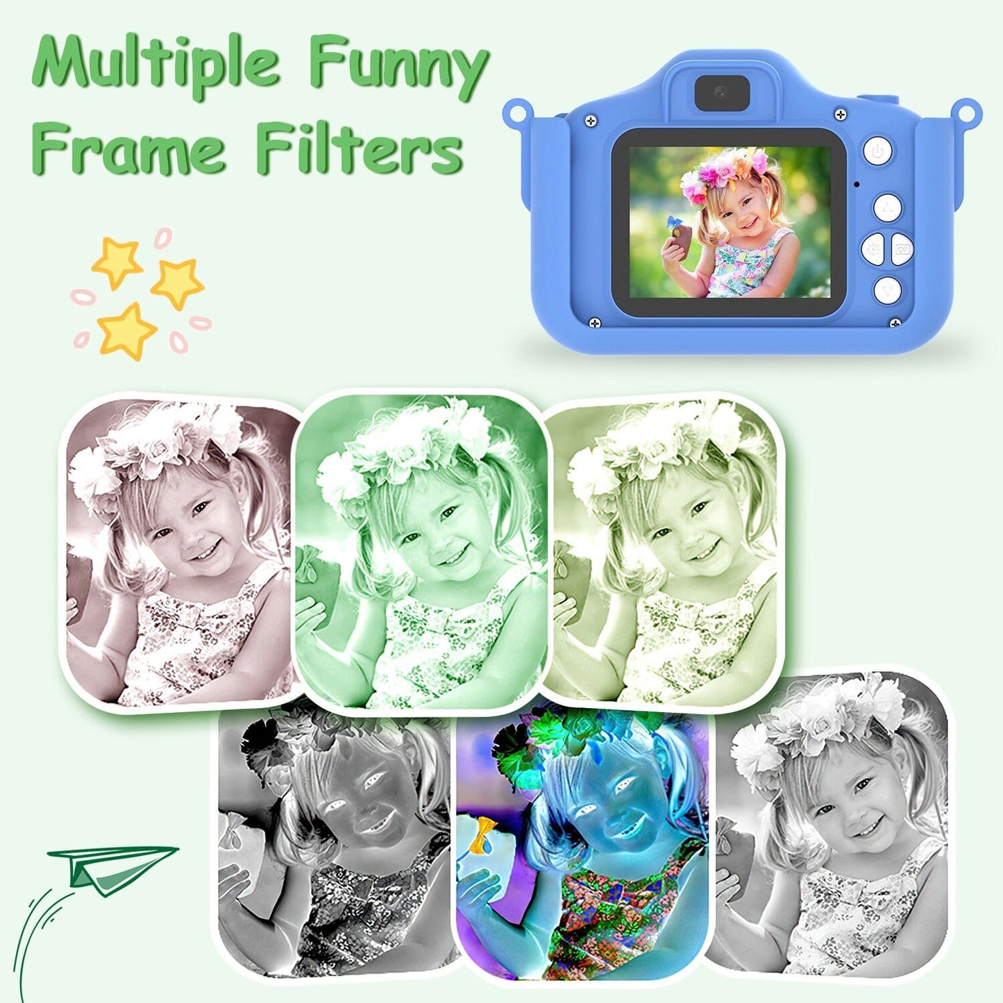 Skorter | Dinosaur Kids Selfie 48MP 1080P HD Cartoon Digital Camera
