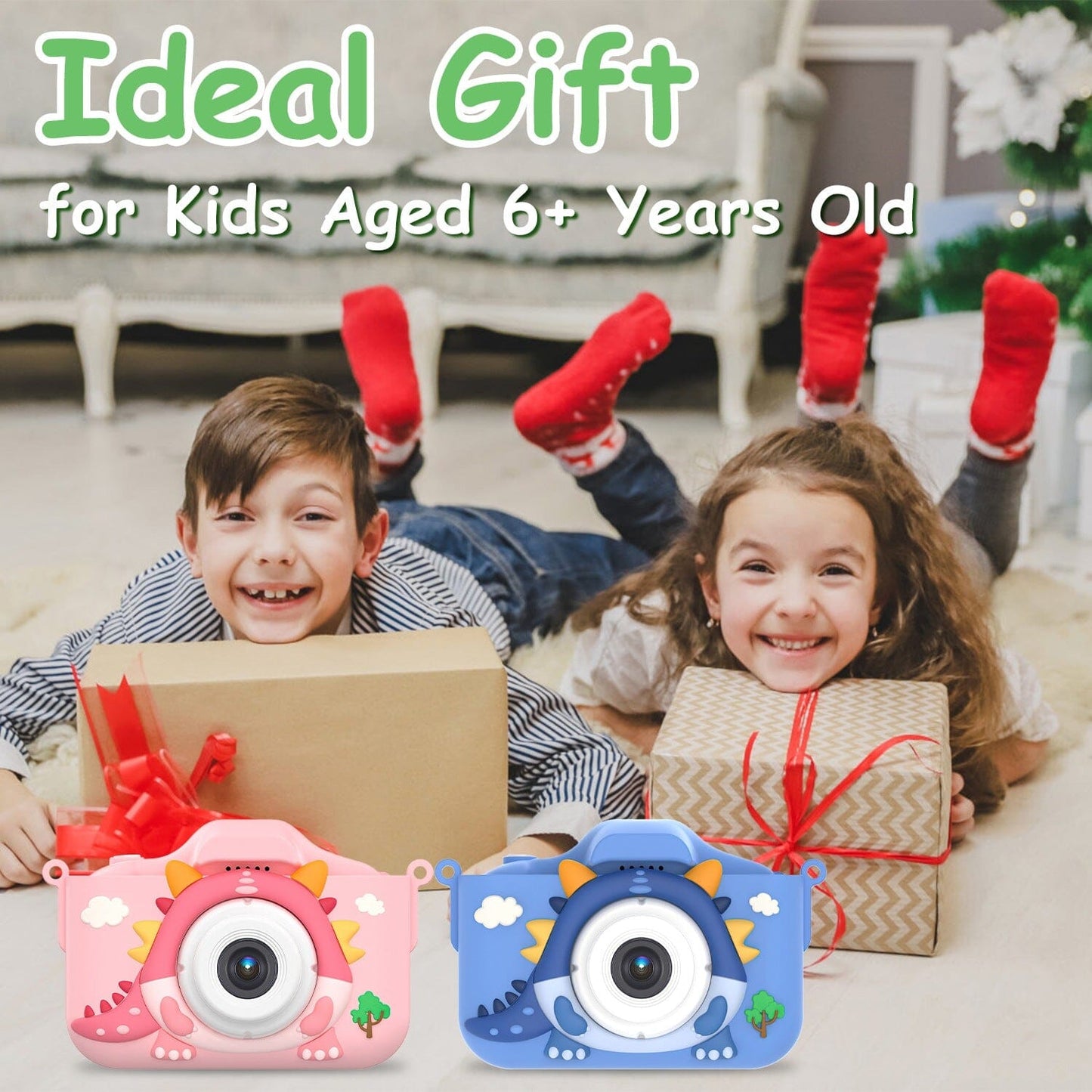 Skorter | Dinosaur Kids Self-Portrait 48MP 1080P HD Cartoon Digital Camera