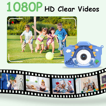 Skorter | Dinosaur Kids Selfie 48MP 1080P HD Cartoon Digital Camera