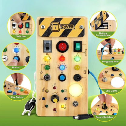 Skorter | DISCOVERY PLAY – Montessori Busy Board for Toddlers to Explore, Learn & Develop Fine Motor Skills