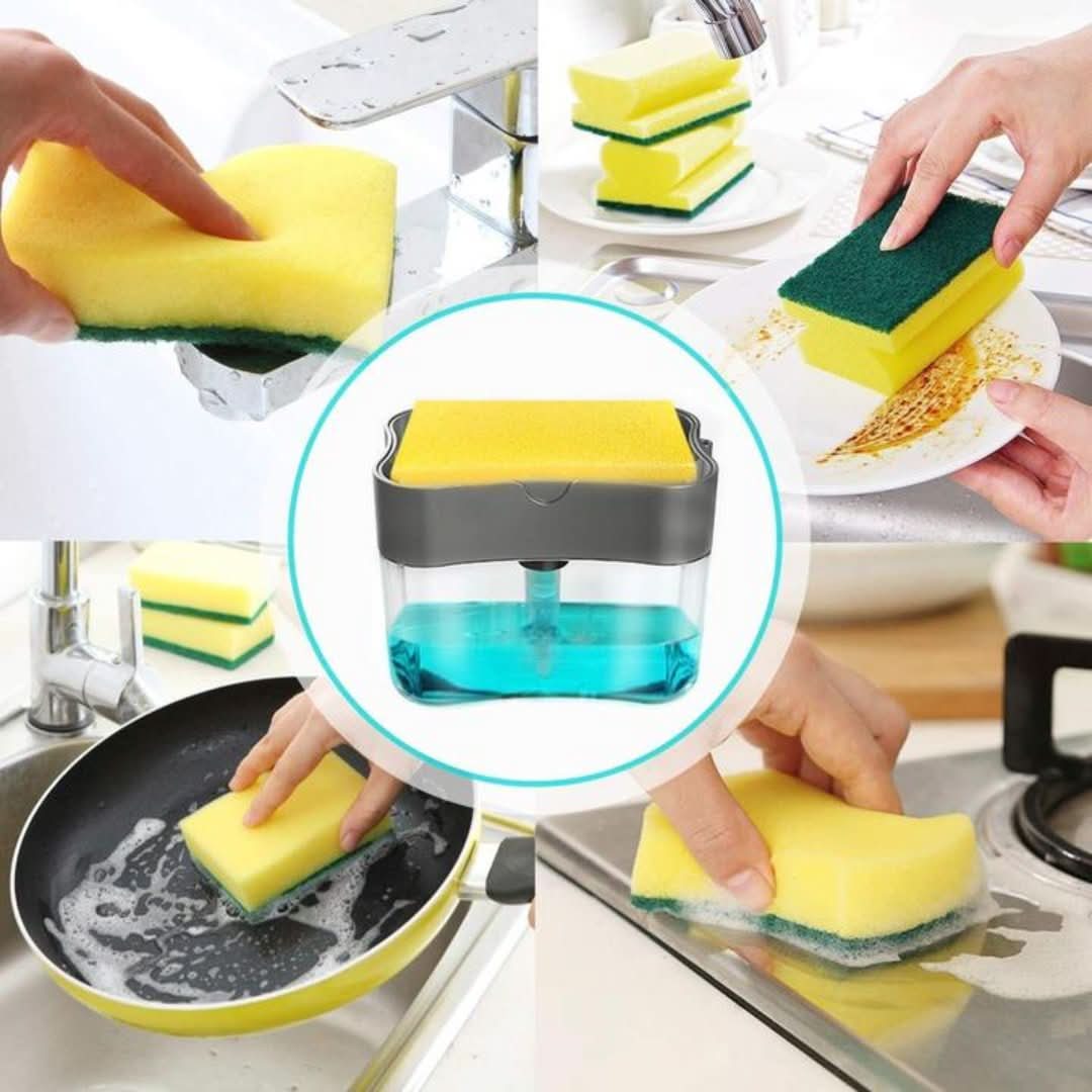 Skorter | Dispenser | Liquid Soap & Sponge Holder (With Free Sponge)
