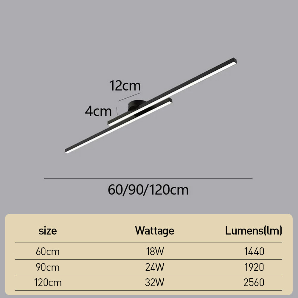 Skorter | Modern Aluminium Semi Flush Mount LED Ceiling Light | Minimalist Design for Living Room. Bedroom & Hallway