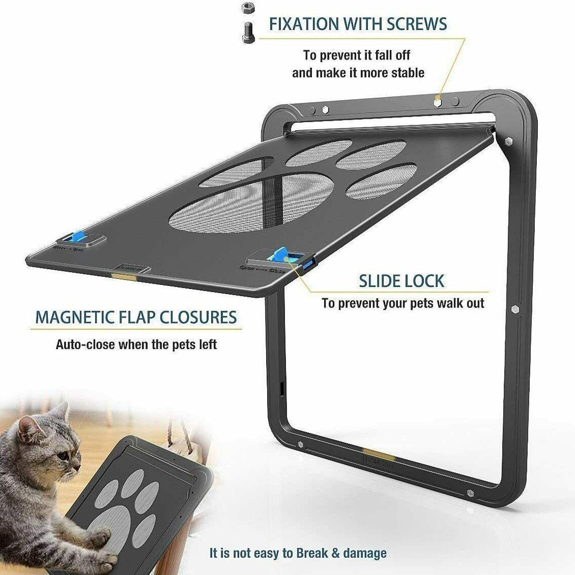Skorter | Dog or cat small screen locking flap door magnetic automatic glide protector