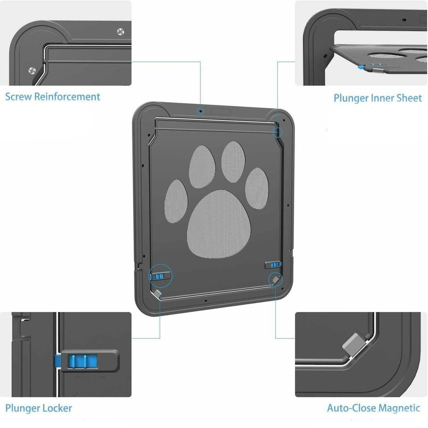 Skorter | Dog or cat small screen locking flap door magnetic automatic glide protector