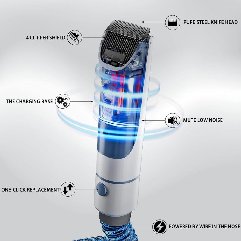 Skorter | 5-in-1 Dog Grooming Kit with with Pet Hair Vacuum & Clipping Tools