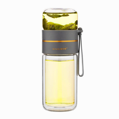Skorter | Double-Walled Glass Water Bottle with Tea Infuser - PureBrew