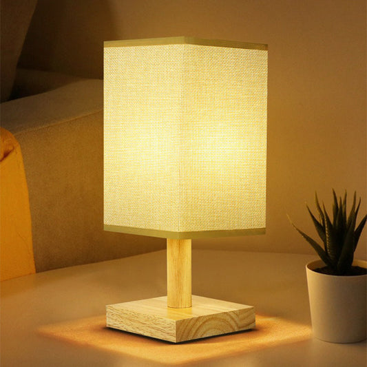 Skorter | LuxeGlow - USB Table Lamp with Fabric Shade – Modern LED Night Light
