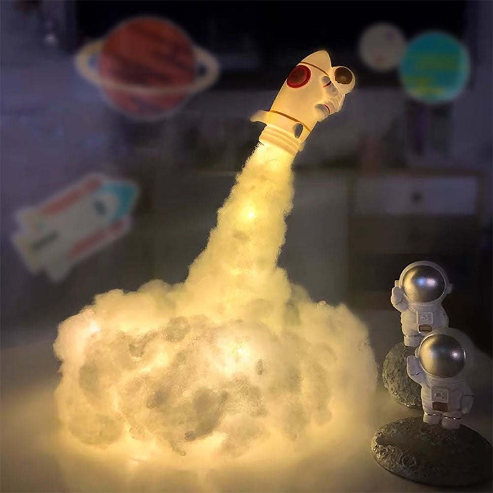 Skorter | RocketGlow - Small LED Rocket Table Lamp for Children's Room & Decoration