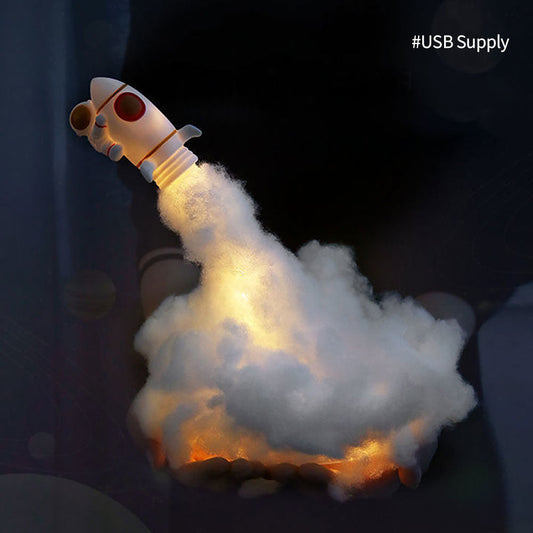 Skorter | RocketGlow - Small LED Rocket Table Lamp for Children's Room & Decoration