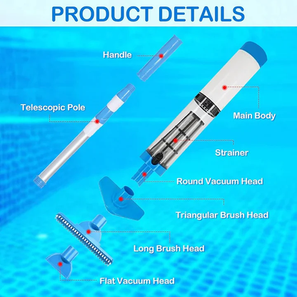 Skorter | 3 in 1 Cordless Rechargeable Pool Vacuum Cleaner