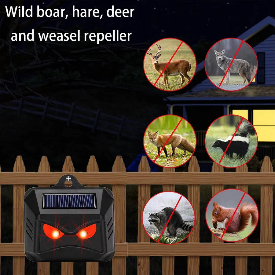 Skorter | 2pcs Solar Powered Ultrasonic Animal Repellent