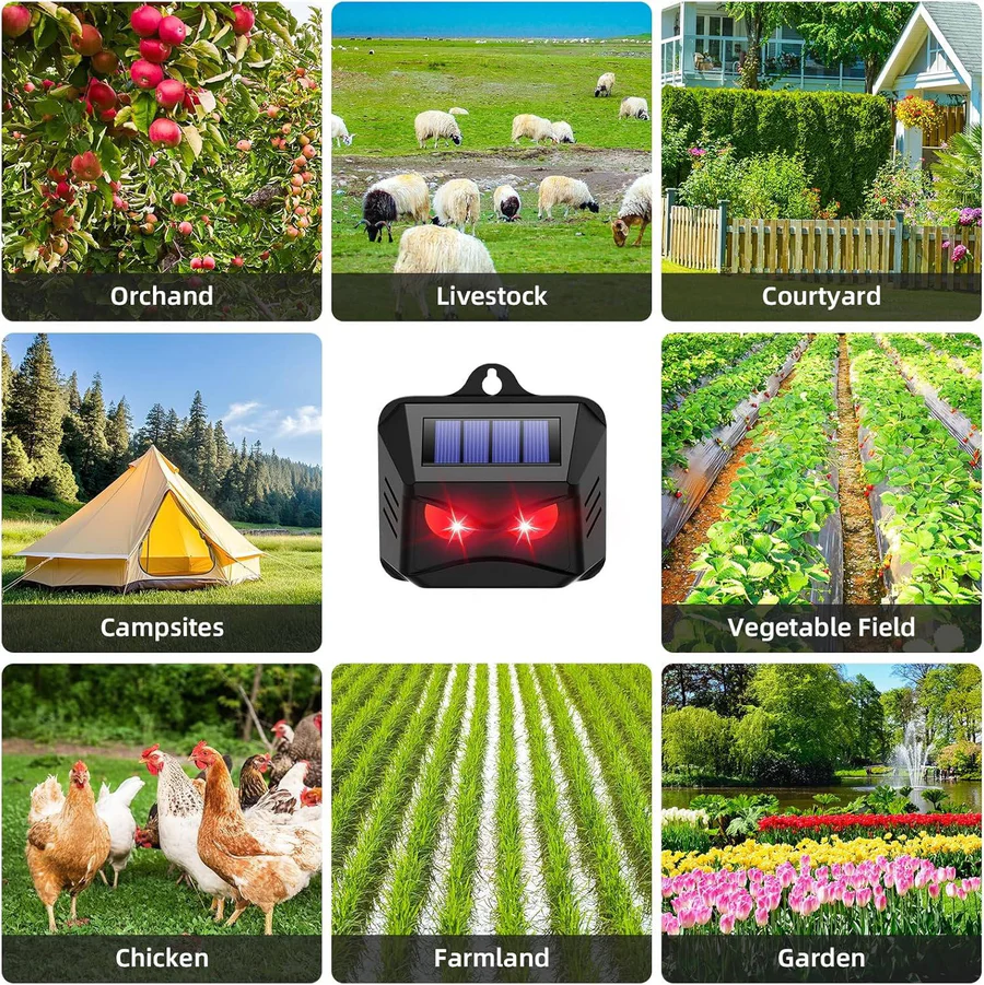 Skorter | 2pcs Solar Powered Ultrasonic Animal Repellent