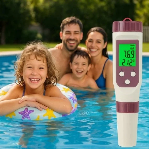 Skorter | Digital Pool Tester PH and Chlorine Measuring Device for Easy Water Analysis