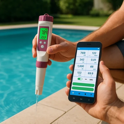 Skorter | Digital Pool Tester PH and Chlorine Measuring Device for Easy Water Analysis