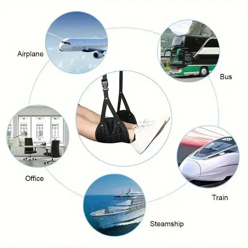 Skorter | 2-Pack Foot Hammock, Portable Travel & Under-Desk Leg Rest with Adjustable Straps