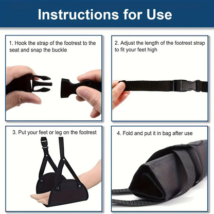 Skorter | 2-Pack Foot Hammock, Portable Travel & Under-Desk Leg Rest with Adjustable Straps