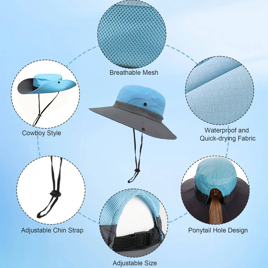 Skorter | Foldable Sun Hat, UV Protection Fisherman Style with Adjustable Strap
