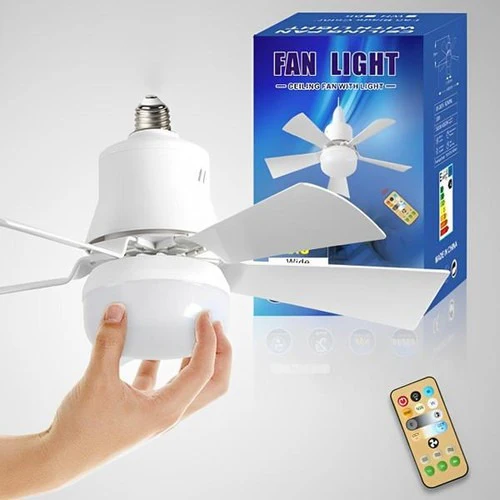 Skorter | Ceiling Light Fan with LED, E27 Socket Mount with Remote Control