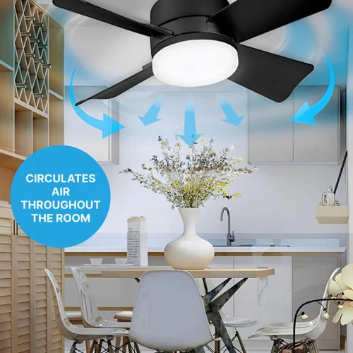 Skorter | Ceiling Light Fan with LED, E27 Socket Mount with Remote Control