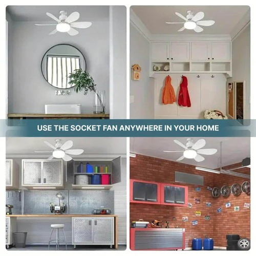 Skorter | Ceiling Light Fan with LED, E27 Socket Mount with Remote Control