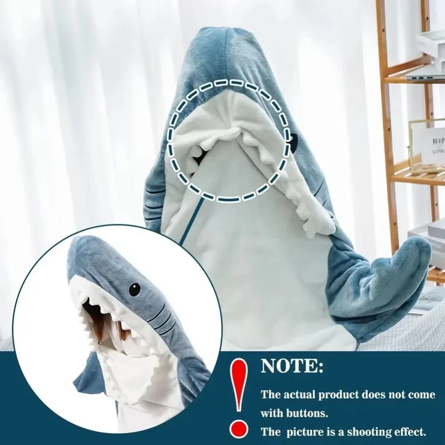 Skorter | Cozy Shark Hooded Flannel Blanket