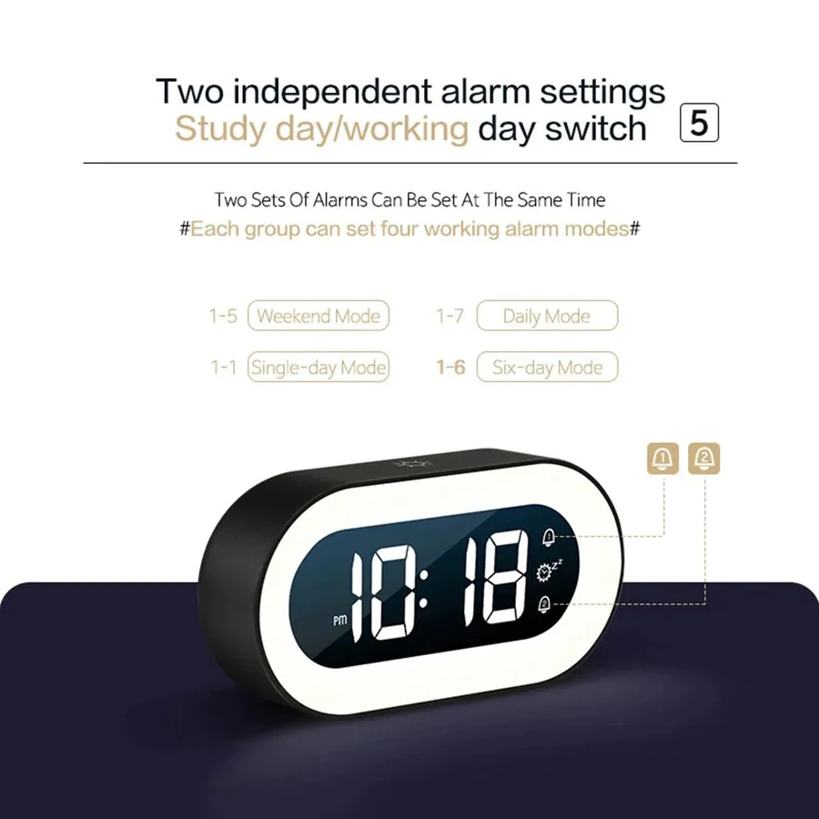 Skorter | Sunrise Gentle Light Alarm Clock, USB Powered
