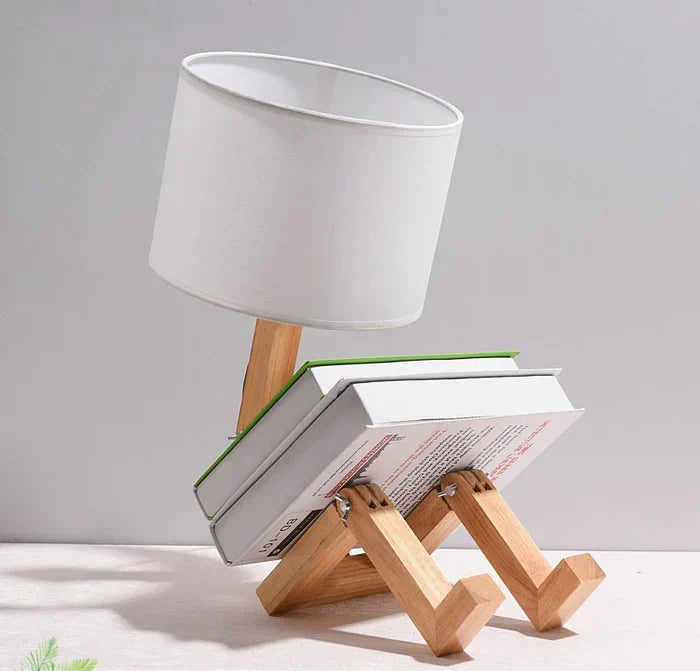 Skorter | Wooden Table Lamp with Book Holder – Modern Design for Your Home
