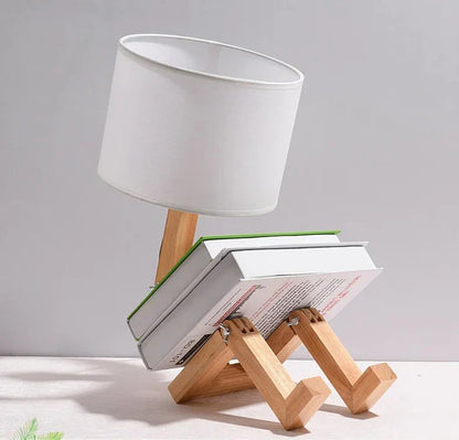 Skorter | Wooden Table Lamp with Book Holder – Modern Design for Your Home