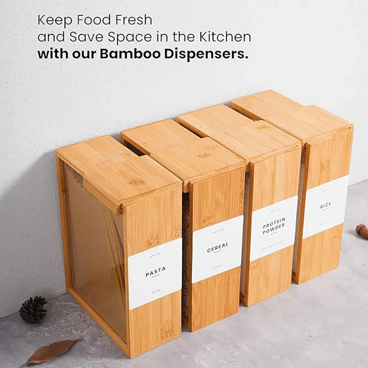 Skorter | Bamboo Cereal Dispenser and Food Storage Container