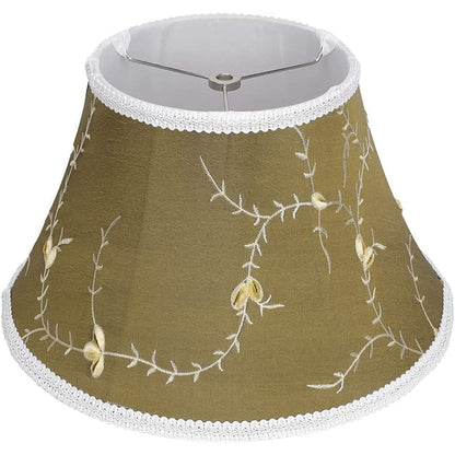 Skorter | Medium lampshade, barrel fabric lampshade for table lamp and floor lamp, 7x13x7.8 inches, natural ventilated linen, handmade, spider (white)