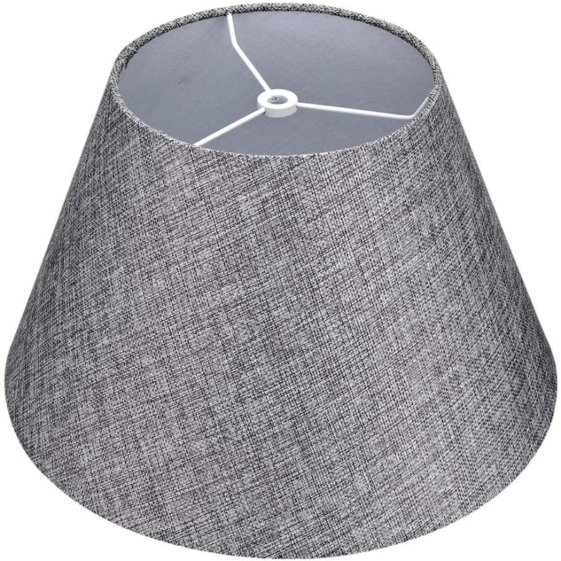 Skorter | Medium lampshade, barrel fabric lampshade for table lamp and floor lamp, 7x13x7.8 inches, natural ventilated linen, handmade, spider (white)