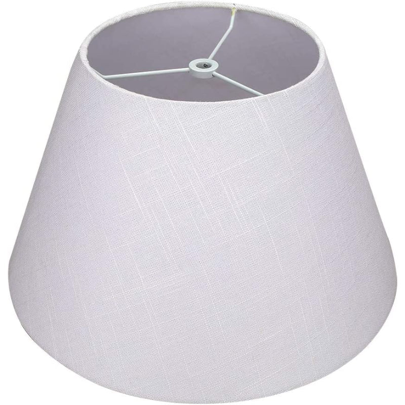 Skorter | Medium lampshade, barrel fabric lampshade for table lamp and floor lamp, 7x13x7.8 inches, natural ventilated linen, handmade, spider (white)