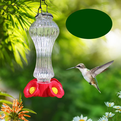 Skorter | Flowers Glass Hummingbird Feeder With Ant Moat