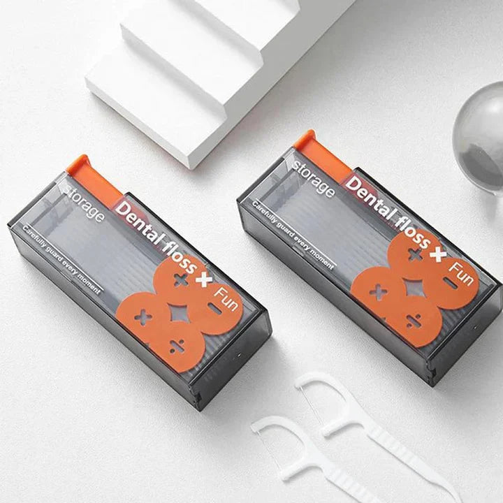 Skorter | Portable dental floss dispenser with 10 automatically ejecting dental floss sticks