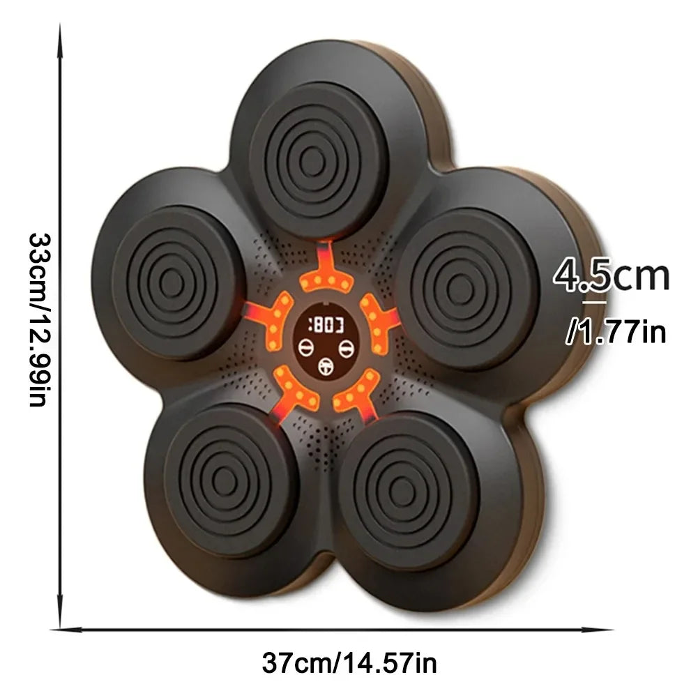 Skorter | RhythmBox Väggtränare – Smart Bluetooth-boxningsmaskin med musik och LED-reaktion